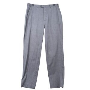 J. Hilburn Mens Grey 100% Wool Dress Pants Flat Front Tailored Trousers 37x32